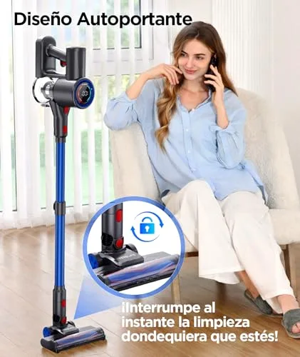 VersLife ▫️ Aspirador sem fio 40 kPa/500 W/45 min, vassoura aspiradora 7