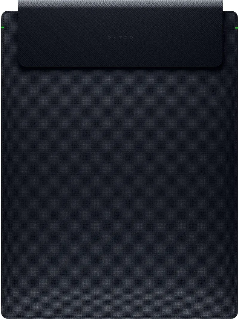 Razer ▫️ Capa para portátil de 16" com carregamento sem fios - Duas zonas compatíveis com MagSafe para o telemóvel e os auscultadores - Carregamento rápido até 15 W - Interior almofadado | Preto