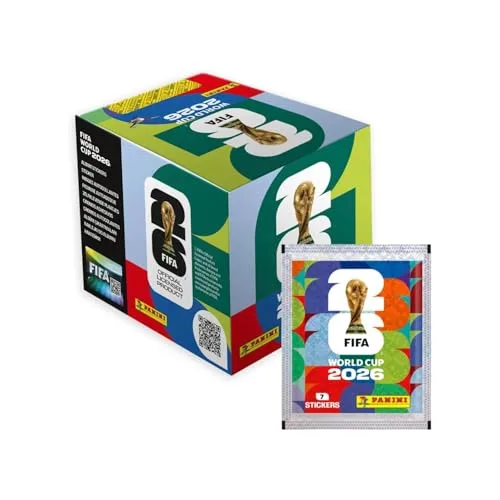 Panini ▫️ Copa do Mundo da FIFA 2026 Coleção Oficial de Cromos Caixa de 50 pacotes - Cromos do Mundial 2026 - Coleção Oficial 2