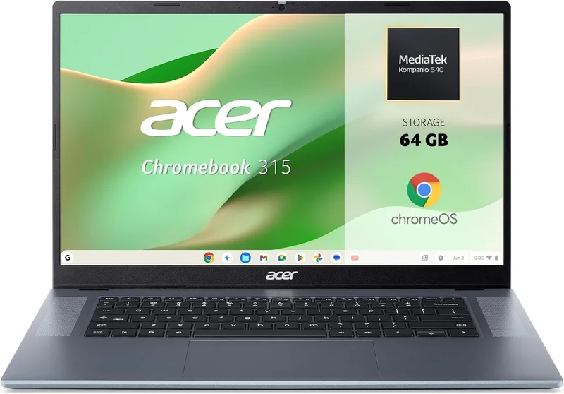 Acer ▫️ Chromebook 315, Portátil de 15,6", Full HD, Kompanio 540, 4 GB de RAM, 64 GB