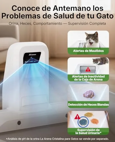 PETKIT ▫️ PUROBOT Crystal Duo Caixa de Areia Autolimpante para Gatos, Câmara com IA, Caixa de Areia Autolimpante para Gatos, Limpeza Bidirecional, Bandeja Substituível, Monitorização da Saúde, Eliminação de Odores 5