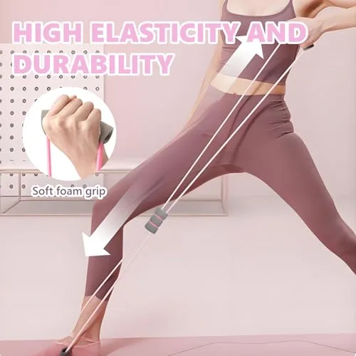 CERCTLA ▫️ Conjunto de 2 peças: Fita de resistência em forma de 8 com alças, corda elástica multifunções, fita de resistência para as mãos, expansor de peito, fita elástica para exercícios de corpo inteiro 4