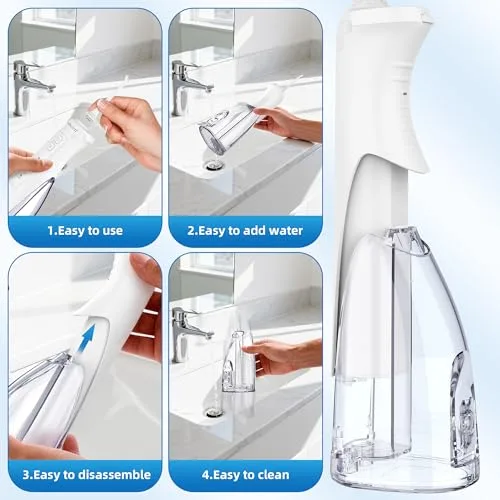 Pulsefell ▫️ Irrigador dentário portátil, irrigador a água recarregável de 300 ml 6