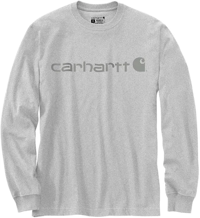 Carhartt ▫️ T-shirt Dearborn Relaxed LS Logo T-Shirt Work Utility T-Shirt para homem