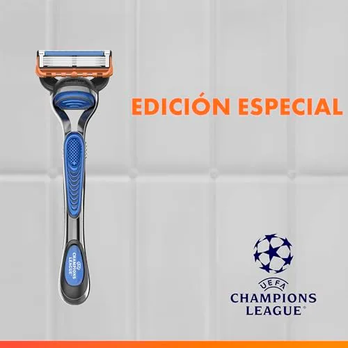Gillette ▫️ Fusion5 Máquina de barbear para homem com 5 lâminas de substituição, azul/preto 3