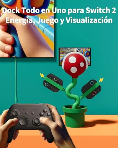 POWKONG ▫️ Dock Switch 2 Compatível com Nintendo (2025)/Joypad/OLED, Estação de acoplamento para TV HDMI 4K a 60 Hz com base para Switch, Carregador 3 em 1 para Switch 2 com USB-C PD, carregamento rápido e indicador LED 5
