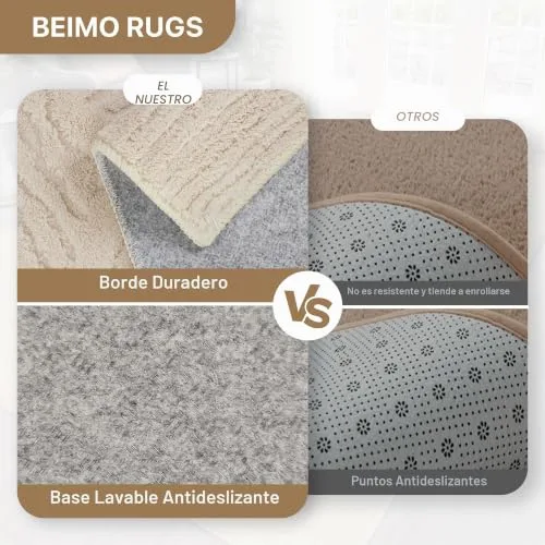 BEIMO ▫️ Tapete de sala de pêlo curto, tapetes escandinavos modernos, antiderrapantes e laváveis, tapete grande para sala de estar, quarto, sala de jantar, com padrão de linhas, 160 x 230 cm 3