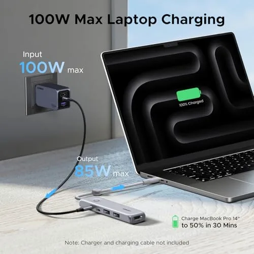 UGREEN ▫️ Revodok Hub USB-C 5 em 1: Adaptador USB-C fino e leve 5