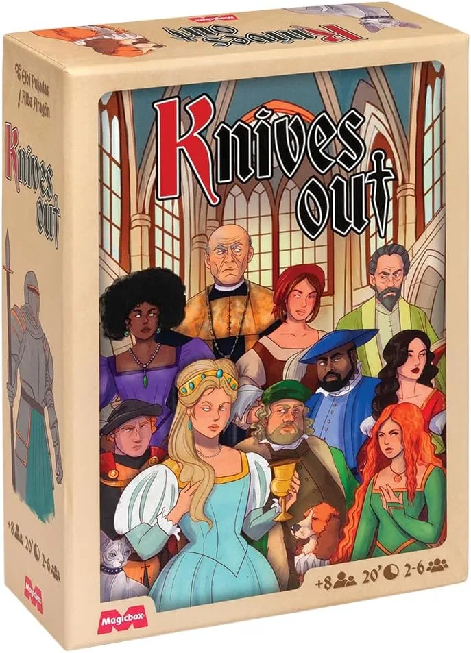 MAGICBOX ▫️ Knives Out - Jogo de mesa de estratégia - Grupos grandes - De 3 a 10 jogadores - A partir dos 10 anos.