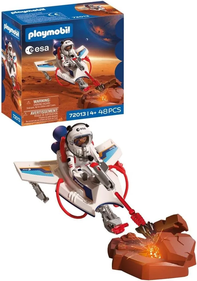 PLAYMOBIL ▫️ Space Esa Planador Espacial | Astronauta - Veículo voador com função de disparo e braço articulado | Investigação espacial | Brinquedo para crianças a partir dos 4 anos | 72013