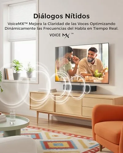 ULTIMEA ▫️ Barra de Som 2.1 canais para TV, subwoofer integrado, 132 W, controlo por aplicação, barras de som Bluetooth 5.4 VoiceMX, graves ajustáveis, barra de som «tudo-em-um» para PC, entrada ótica/AUX, Poseidon M20 Pro 4