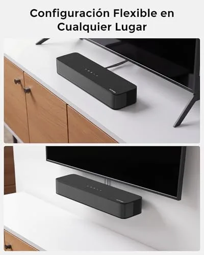 ULTIMEA ▫️ Barra de Som 2.1 canais para TV, subwoofer integrado, 132 W, controlo por aplicação, barras de som Bluetooth 5.4 VoiceMX, graves ajustáveis, barra de som «tudo-em-um» para PC, entrada ótica/AUX, Poseidon M20 Pro 5