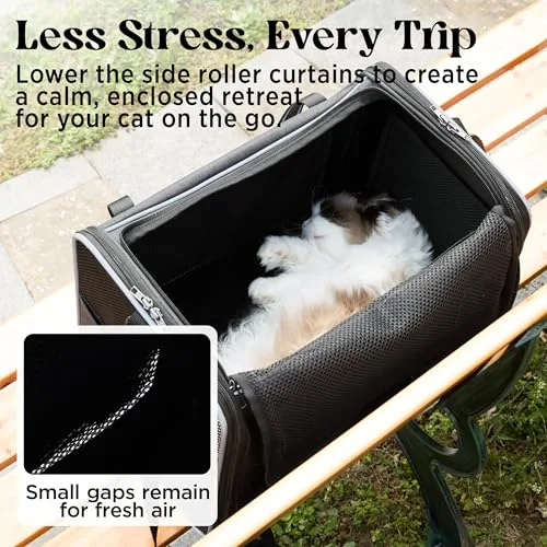 LE SURE ▫️ Lesure - Transportadora dobrável para gatos, 43,5 x 29,5 x 34 cm, preta 3