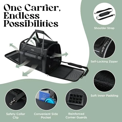 LE SURE ▫️ Lesure - Transportadora dobrável para gatos, 43,5 x 29,5 x 34 cm, preta 4