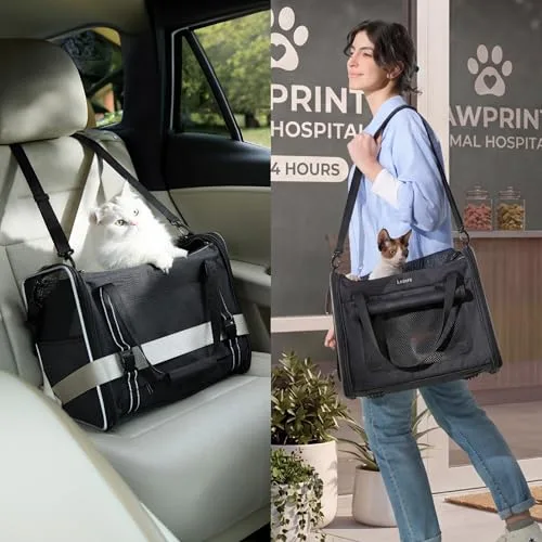 LE SURE ▫️ Lesure - Transportadora dobrável para gatos, 43,5 x 29,5 x 34 cm, preta 7