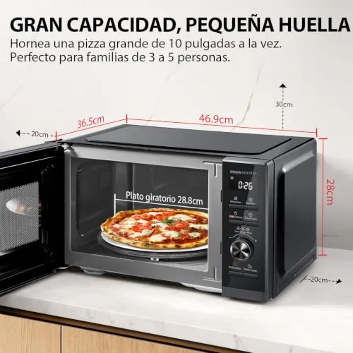 Toshiba ▫️ Micro-ondas digital com grelha, 25 L, inversor de 900 W, 10 níveis de potência, controlo preciso, aquecimento uniforme, preto elegante MW3-AG25PFI(BK) 2