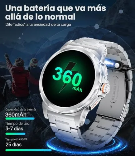 LIGEMI ▫️ Relógio inteligente para homem com 3 braceletes, ecrã HD AMOLED de 1,43", com chamadas Bluetooth, monitor de sono, resistência à água de 5 ATM e mais de 100 modos desportivos para Android e iOS 7