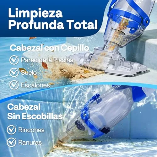 VIVOHOME ▫️ Limpador portátil para piscina com varas telescópicas de 250 cm 2