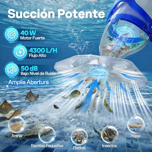 VIVOHOME ▫️ Limpador portátil para piscina com varas telescópicas de 250 cm 3