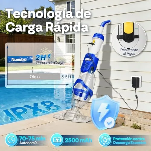 VIVOHOME ▫️ Limpador portátil para piscina com varas telescópicas de 250 cm 6
