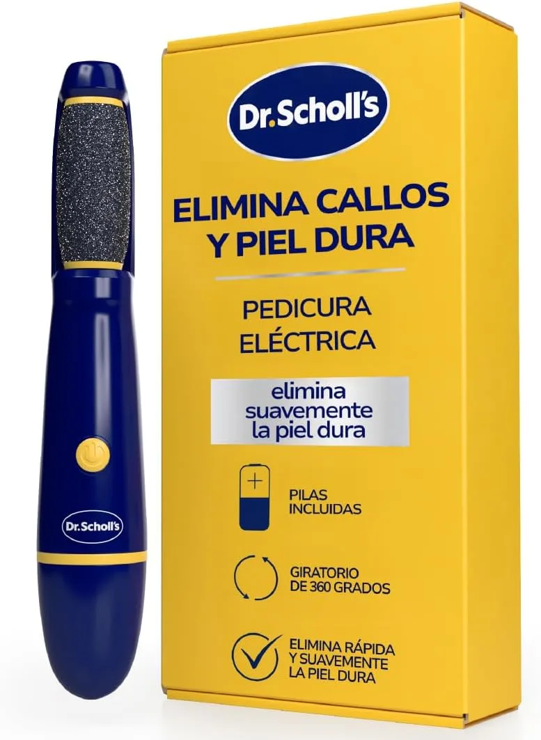 Dr. Scholl's ▫️ Lima elétrica para pedicure : esfolia e elimina calosidades e calos instantaneamente. Suaviza os pés em segundos. Lixa suavemente. Ideal para viagens. Inclui pilhas AAA