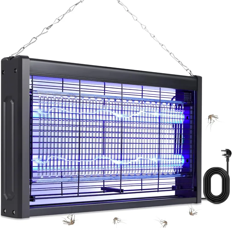 TTANMILY ▫️ Lâmpada elétrica para matar mosquitos, mata-mosquitos elétrico de 20 W, mata-mosquitos, repelente de mosquitos e mata-mosquitos eletrónico para interiores, jardins domésticos e cozinhas comerciais
