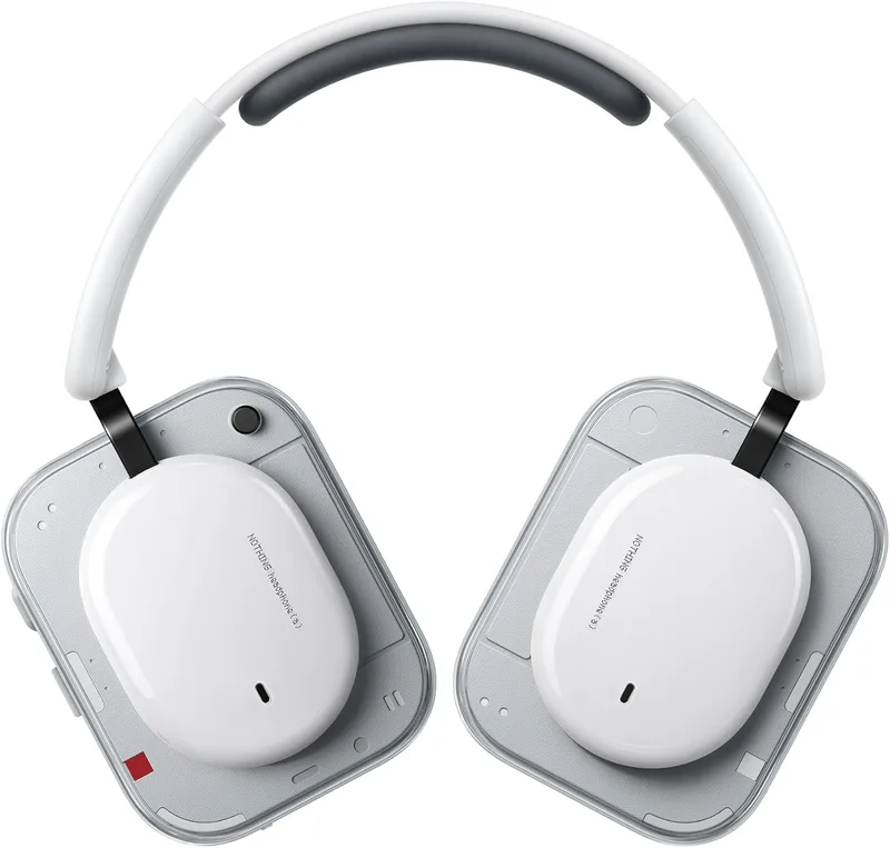 Nothing ▫️ Headphone (a) Auscultadores sem fios com arnês e cancelamento ativo de ruído, até 135 h de autonomia, Hi-Res, áudio espacial, controlos táteis – Branco