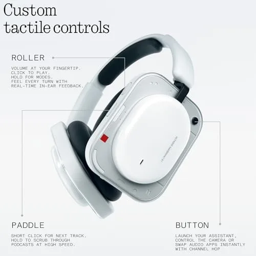 Nothing ▫️ Headphone (a) Auscultadores sem fios com arnês, com cancelamento ativo de ruído, até 135 horas de autonomia, Hi-Res, áudio espacial, controlos táteis – Preto 5