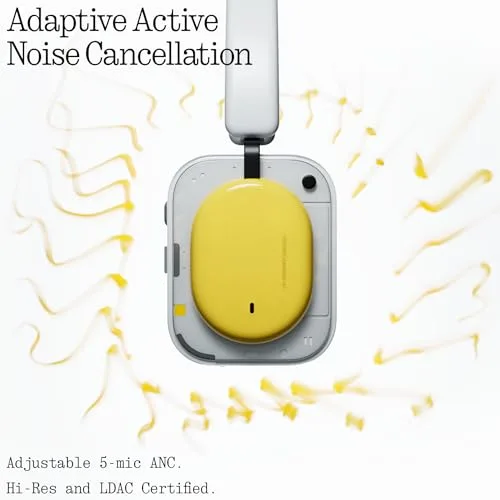 Nothing ▫️ Headphone (a) Auscultadores sem fios com arnês, com cancelamento ativo de ruído, até 135 horas de autonomia, Hi-Res, áudio espacial, controlos táteis – Preto 6