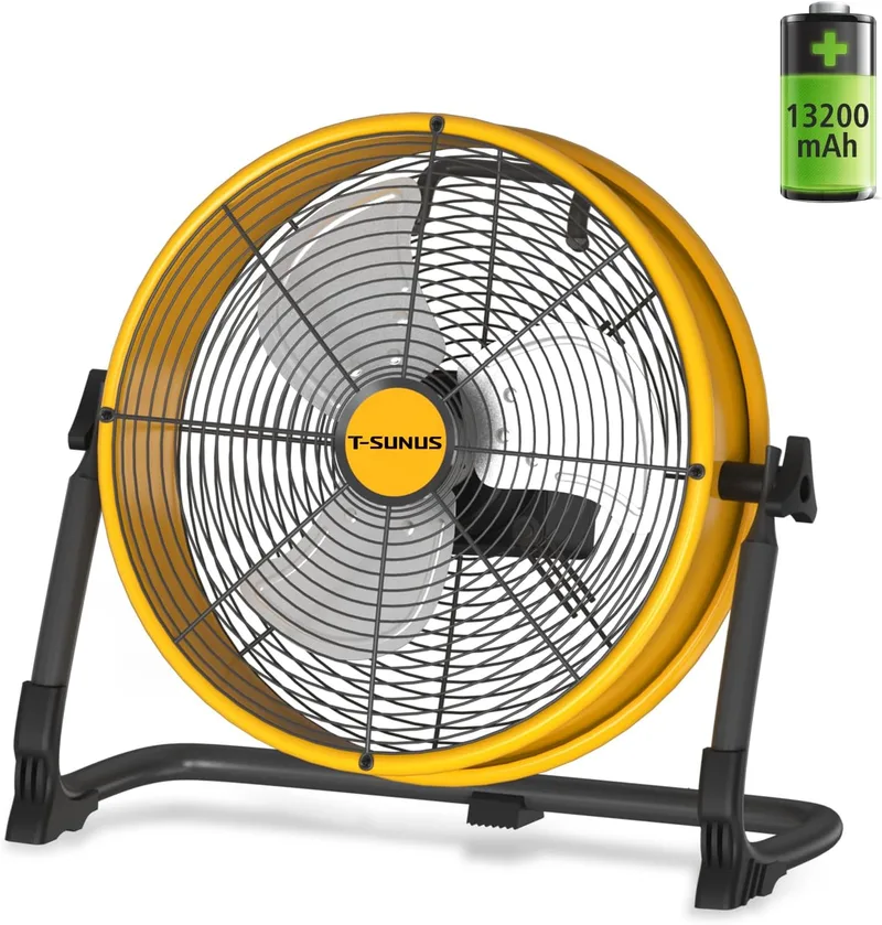 T-SUNUS ▫️ Ventilador de chão portátil com USB, : ventilador portátil recarregável, silencioso, com inclinação ajustável, ventilador industrial de 30 cm para acampamento, uso ao ar livre, emergências, cortes de energia, oficina e uso doméstico