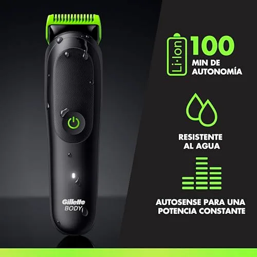 Gillette ▫️ Labs i5 Body + Intimate - Máquina de barbear corporal, 6 acessórios, preta 6