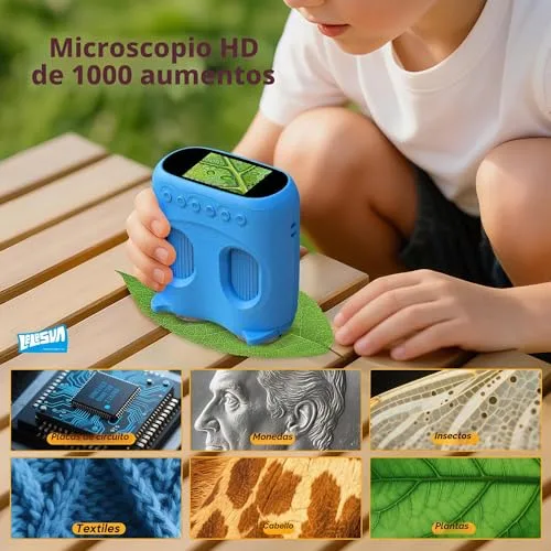 LELESUN ▫️ Microscópio e telescópio 2 em 1, mini-microscópios portáteis de bolso com ampliação de 1000X, telescópio de 1000 m para crianças, telescópios infantis com resolução de 1920P, grandes brinquedos científicos para atividades STEM 6