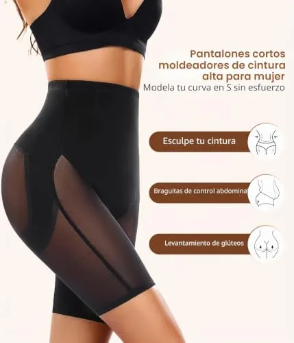 Yuson Girl ▫️ Cueca Modeladora para Mulher, Cintura Alta, Ultra-Levantadora de Glúteos, Emagrecente, Shapewear, Modeladora de Barriga Plana, Controlo Abdominal, Calções Sem Costuras, Invisível 4
