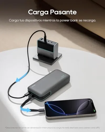 CUKTECH ▫️ Power Bank 20000mAh Bateria Externa Carregamento Rápido 40W Cabo USB-C Integrado PD3.0 Carregador Portátil com LED Compatível com iPhone 17/16/15, Samsung S24/S25, Xiaomi, iPad 6