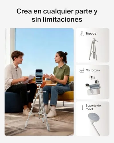 Belkin ▫️ Kit Stage Creator para criação de conteúdos com tripé, suporte magnético para telemóvel e dois microfones sem fios, kit de vlogging, pacote de gravação de vídeo, TikTok, YouTube e Instagram 2