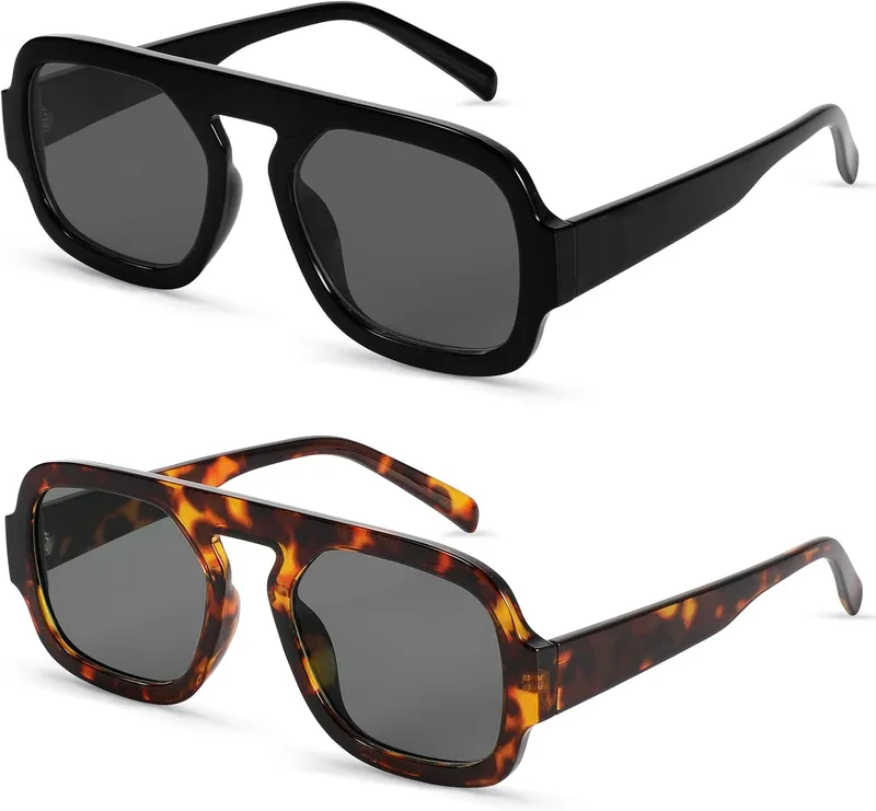 Beipegin ▫️ Óculos de sol para homem e mulher, estilo vintage quadrado com proteção UV400 para conduzir ao ar livre