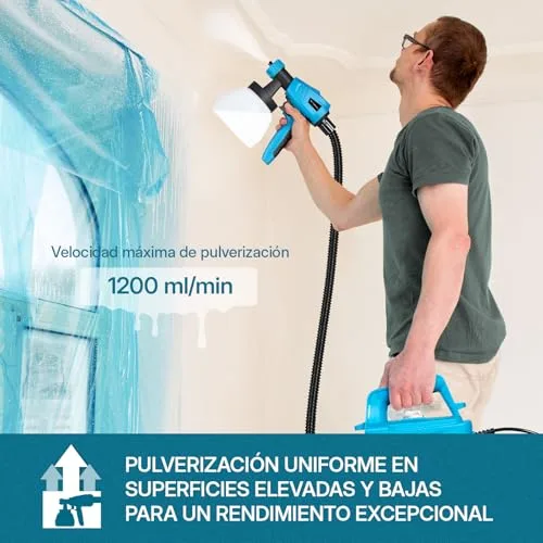 TILSWALL ▫️ Pistola de pintura 800 W, HVLP, 1200 ml/min, pistola de pintura elétrica 2