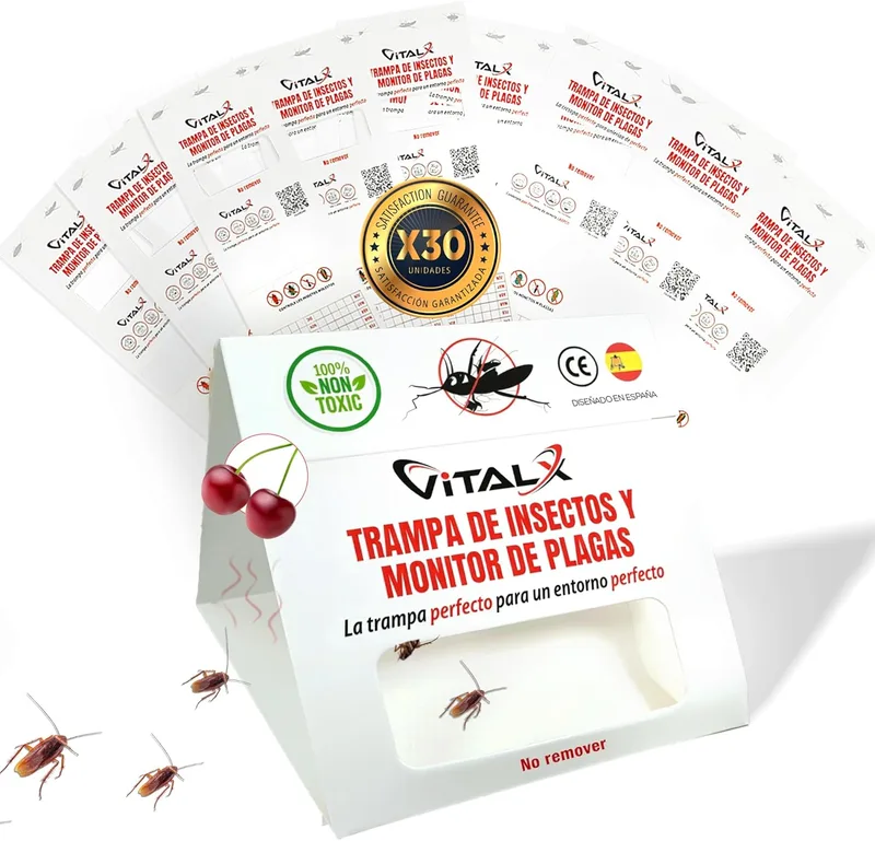 VITALX ▫️ Conjunto de 30 ARMADILHAS PARA BARATAS + Manual | Armadilha ULTRADESIVA para baratas | Anti-baratas | Armadilhas para insetos | Armadilhas para ratos | Armadilha profissional para insetos | ARMADILHAS PARA BARATAS
