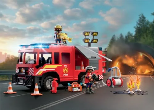 PLAYMOBIL ▫️ City Action | Veículo de Resgate dos Bombeiros | Veículo de Emergência com luz, som, canhão de extinção e acessórios | A partir dos 4 anos | 72193 2