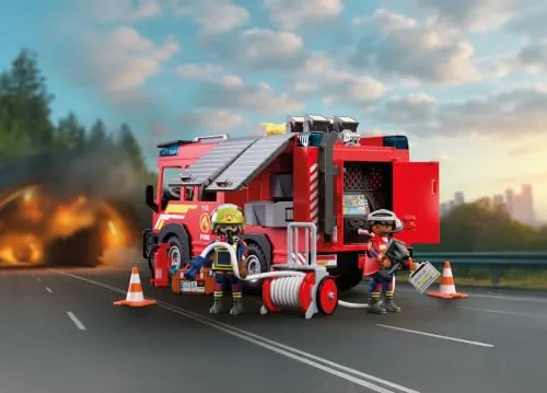 PLAYMOBIL ▫️ City Action | Veículo de Resgate dos Bombeiros | Veículo de Emergência com luz, som, canhão de extinção e acessórios | A partir dos 4 anos | 72193 3