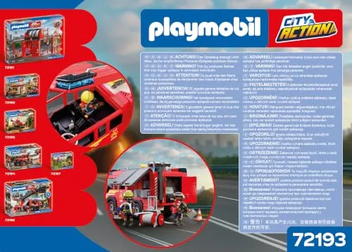 PLAYMOBIL ▫️ City Action | Veículo de Resgate dos Bombeiros | Veículo de Emergência com luz, som, canhão de extinção e acessórios | A partir dos 4 anos | 72193 7