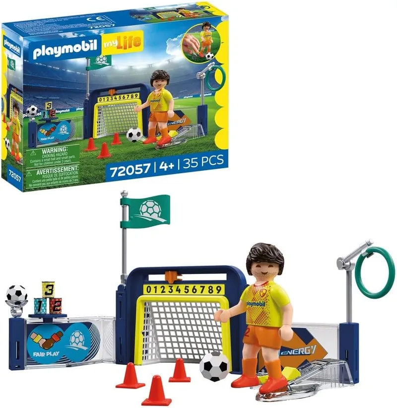 PLAYMOBIL ▫️ My Life | Centro de Treino de Futebol | Campo de Treino com Baliza e Mecanismo de Remate | Brinquedo de futebol a partir dos 4 anos | 72057