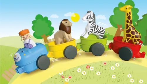 PLAYMOBIL ▫️ Junior | Comboio dos Animais | Comboio colorido com animais, 4 vagões e cabina do maquinista | para crianças a partir dos 4 anos | 72084 2