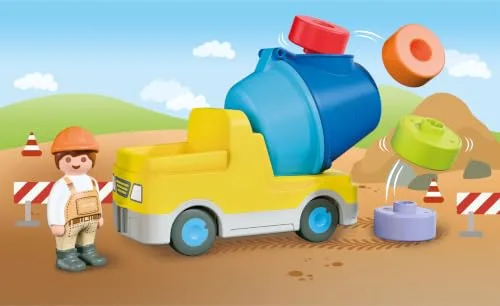 PLAYMOBIL ▫️ Junior | Betoneira | Veículo de obra colorido com tambor amovível e blocos encaixáveis | para crianças a partir dos 4 anos | 72083 2