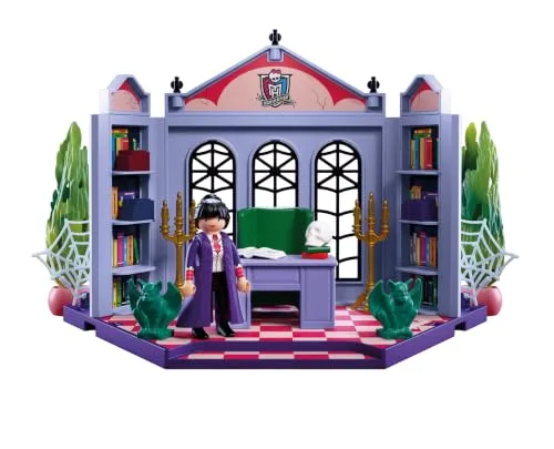 PLAYMOBIL ▫️ Monster High™ | Gabinete da Bloodgood | Conjunto de escritório com a diretora sem cabeça, secretária, relíquias e teias de aranha fosforescentes | para fãs a partir dos 5 anos | 72143 2