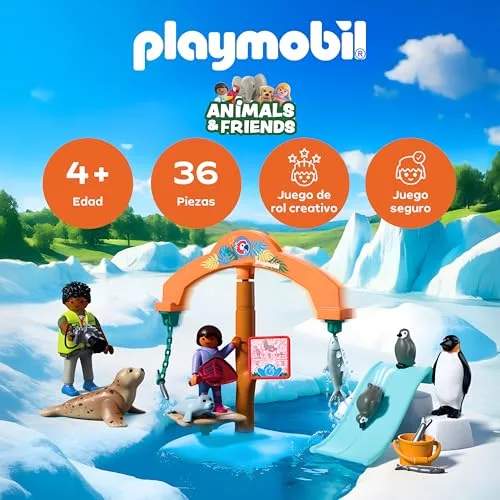 PLAYMOBIL ▫️ Animais e Amigos | Expedição ao Gelo no Jardim Zoológico | Pinguins e focas com carrossel de alimentação | Brinquedo infantil a partir dos 4 anos | 72073 2