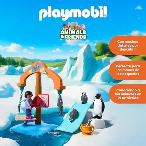 PLAYMOBIL ▫️ Animais e Amigos | Expedição ao Gelo no Jardim Zoológico | Pinguins e focas com carrossel de alimentação | Brinquedo infantil a partir dos 4 anos | 72073 3