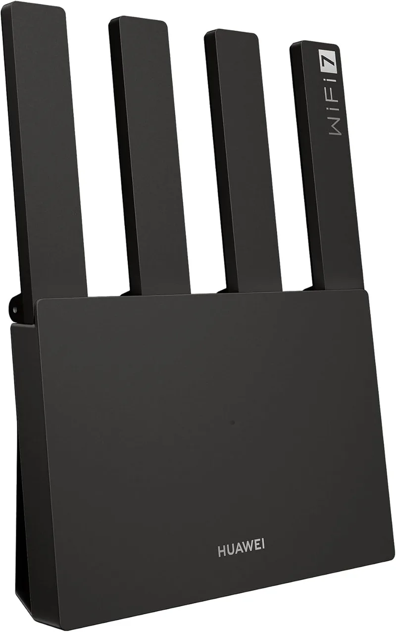 HUAWEI ▫️ WiFi BE3, Router 256 MB + 128 MB Wi-Fi 7 de banda dupla BE3600, velocidades ultrarrápidas, porta Ethernet 2,5G, EasySetting, diagnóstico visual de Wi-Fi, controlo parental, HomeSec, preto