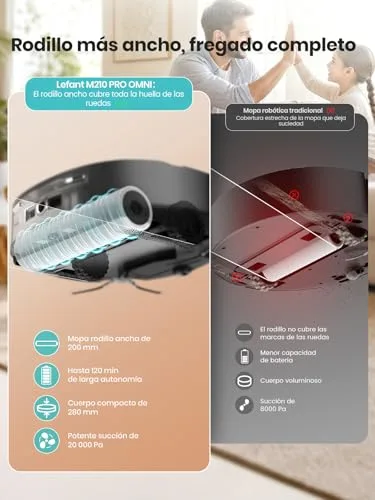 Lefant ▫️ M210 Pro Omni – Aspirador e esfregador de chão robótico para animais de estimação, 20 000 Pa 5