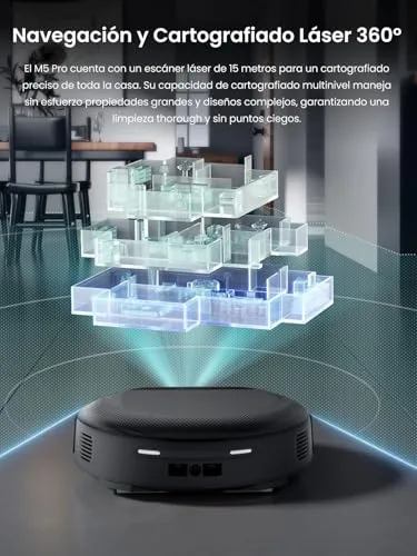 Lefant ▫️ M5 Pro – Robô Aspirador e Esfregador de Pisos com Base de Esvaziamento Automático 5
